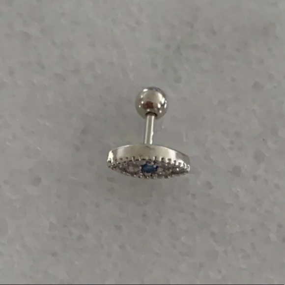 COPY - Sterling Silver Crystal Evil Eye Cartilage Earring Daith Conch - Picture 3 of 3